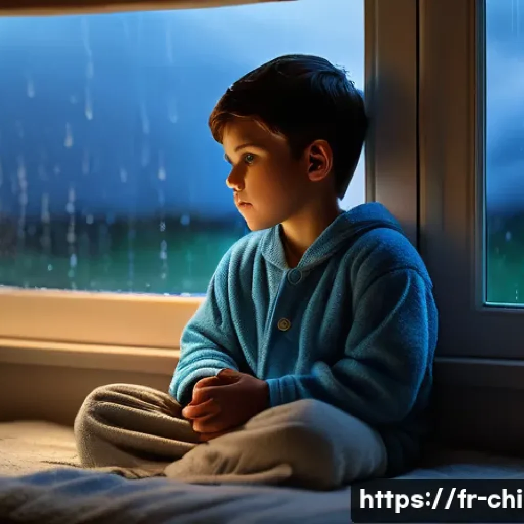 아동심리상담사 실무 사례 분석 - **A Calm Haven During a Gentle Storm:**
    Detailed description: A young child, approximately 6 yea...